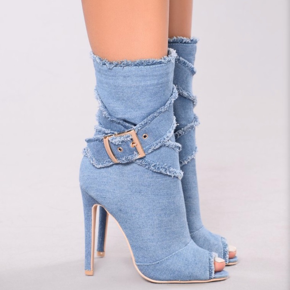 Fierce Peep Toe Bootie - Light Blue - Picture 3 of 4